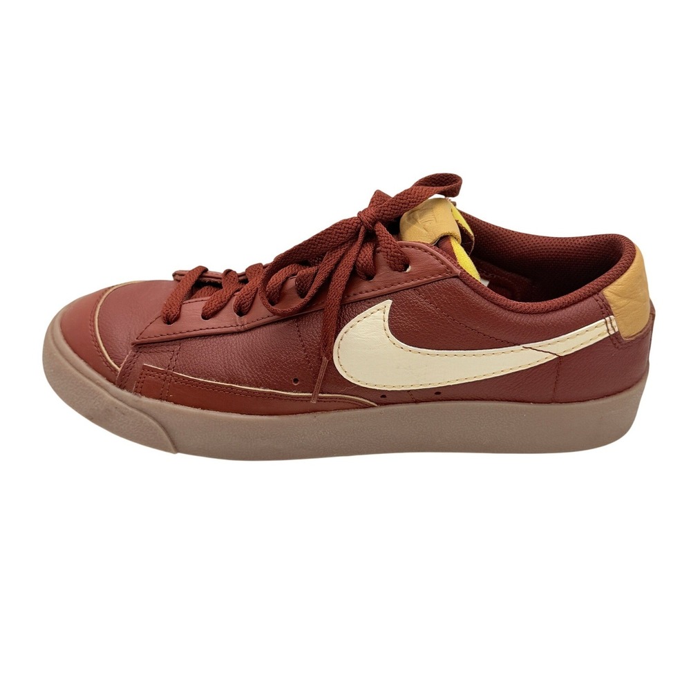 Nike Blazer Low 77 Mens Premium Burgundy Crush Leather Sail Gum 10 Retro Like Ne